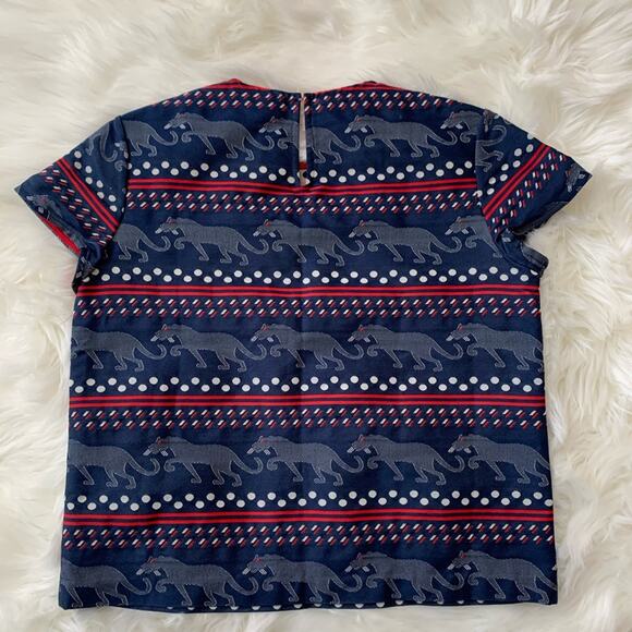 Emma Cook Jacquard Panther Blouse Top Size 4 - Picture 3 of 7